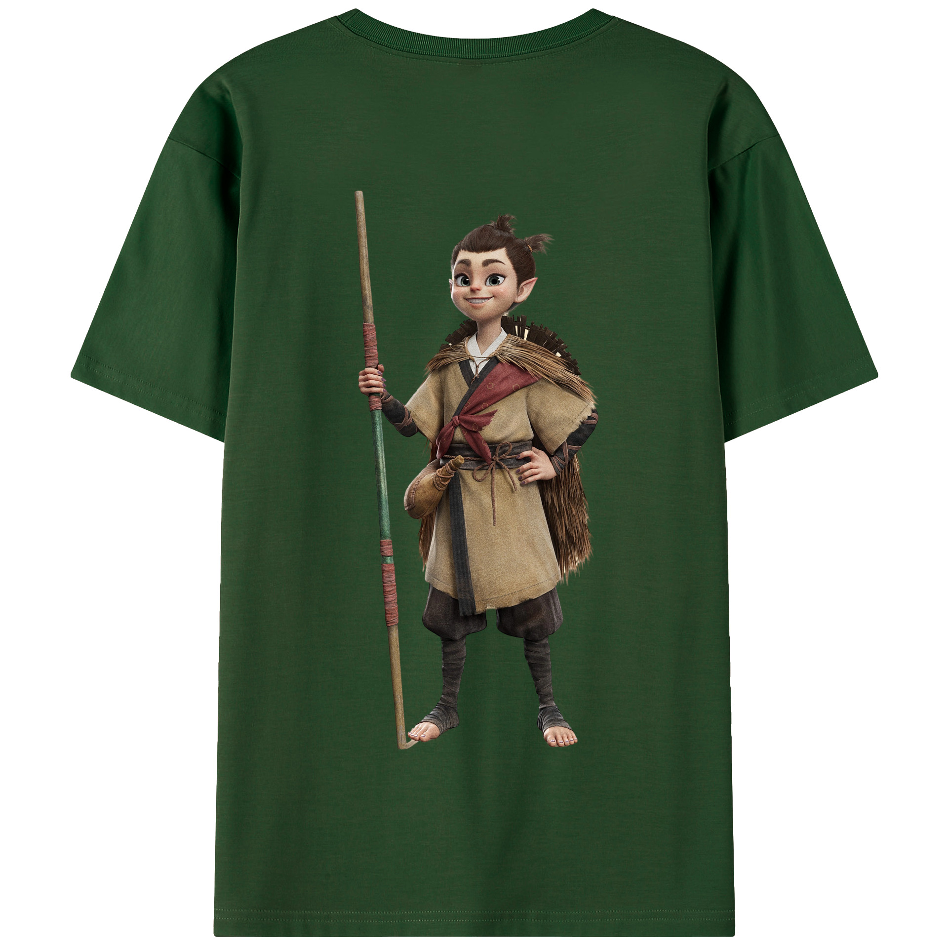 （画像用） Ne Zha 2 ナタ 魔童の大暴れ 綿100％半袖Tシャツ（背面プリント）